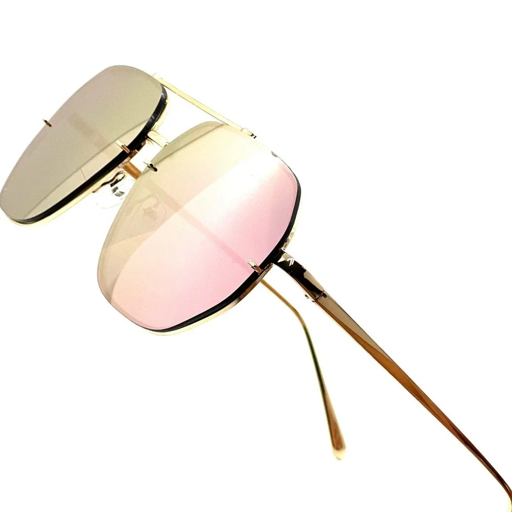 Pink Mirror Reflective Lens Sunglasses Men Style Flat‎ Lens Luxury Beach Shades